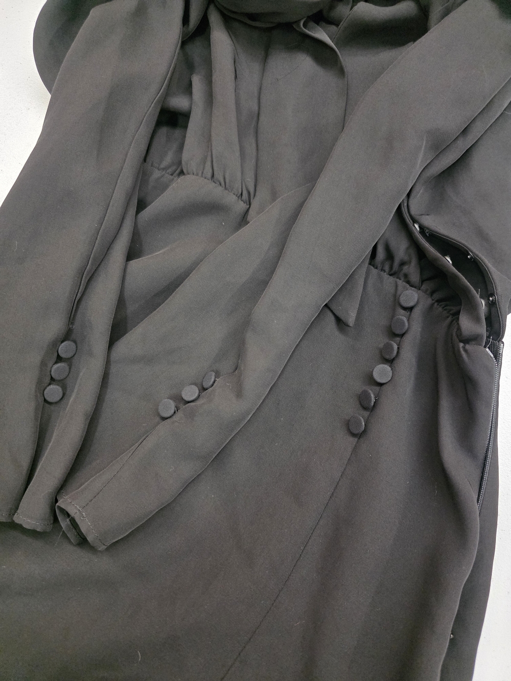 Zara Black Tie-Neck long sleeves Mini dress - Picture 9 of 9